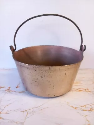 Antique Heavy Brass/copper Effect Hanging Cauldron Stewpot/jam Pan. • £65