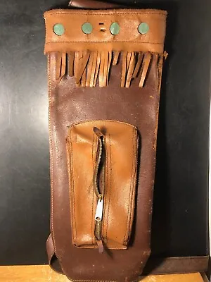 Vintage Leather Archery Arrow Quiver With Fringe • $24.95