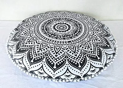 32  Mandala Large Floor Pillow Cover Meditation Cushion Seating Ombre-black • $28.34