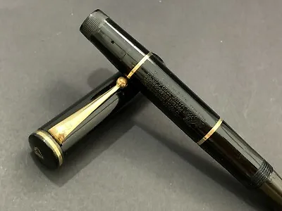 £219 • Buy Serviced 1930's Swan L330/60 GT Black Fountain Pen 14K Gold Keyhole 3 Nib
