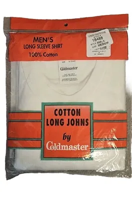 Vintage MED Cotton Long Johns By Coldmaster Mens Long Sleeve Shirt Mid-Wt Warmth • $19.99