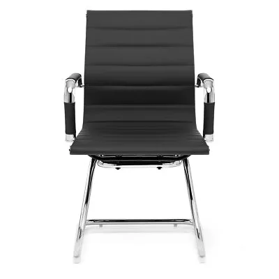 Task Office Chair Chrome Faux Leather Cantilever Leg • £120