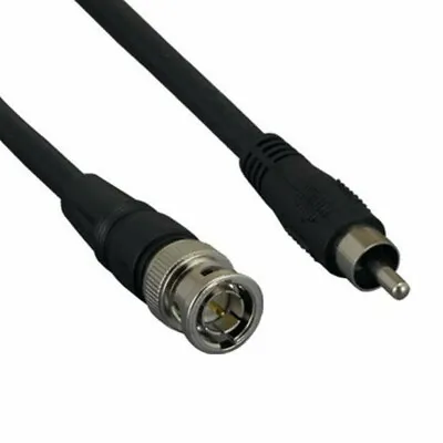 1.5m BNC Male Plug To RCA Phono Plug Coax Cable 50Ohm Fr CCTV / Camera / Monitor • £3.50