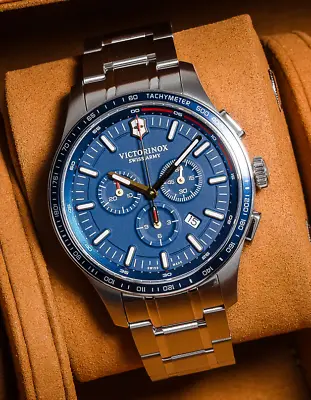 Victorinox Alliance 241817 Sapphire Blue Dial Chronograph Date Men's Watch • $325
