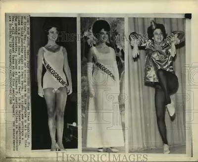 1968 Press Photo Miss Texas Diane Hugghins Presents Winning Form To Judges. • $29.88