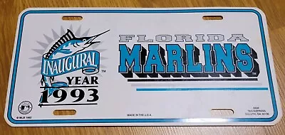 Florida Marlins License Plate Car Tag Inaugural Year 1993 • $17
