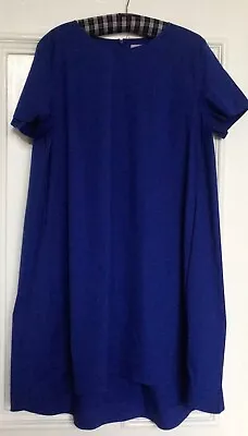Bright Blue Cos Size 44 Cotton Short Sleeved Dress • £19.99