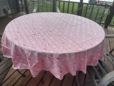 Vintage 1988 Walt Disney World Character  Tablecloth Size 70 Round Mickey Mouse • $21.95