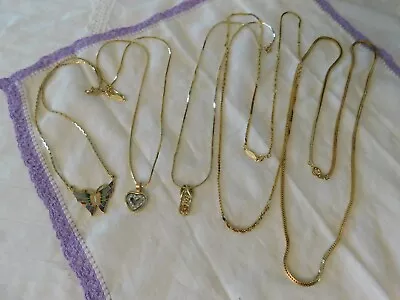 Napier Pendants Chains Necklaces LOT Butterfly Crystal Heart Crystal Flip Flop • $8