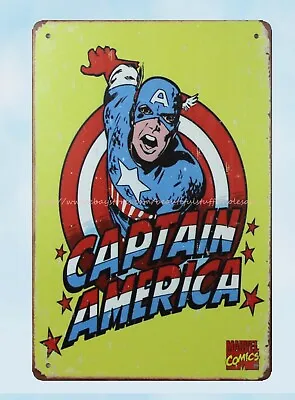$18.89 • Buy  Captain America  Comic Metal Tin Sign Wall Decoration Images