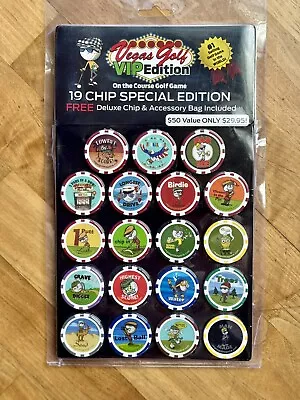 FACTORY SEALED/NEW - Vegas Golf - VIP SPECIAL EDITION “ 19 Poker Chip Game” • $32
