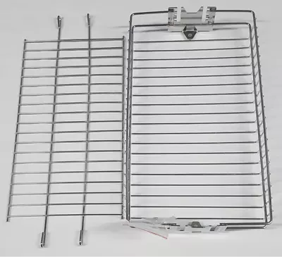 BGB03 355mm L 190 W 55 D; CHROME BBQ Spit Rotisserie Grill Basket; Adjustable; T • $19.45