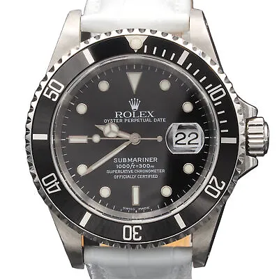 Mens Rolex Submariner Stainless Steel Watch W/ Black Dial & Bezel Date Sub 16610 • $8499.98