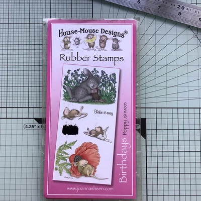 £8.99 • Buy House Mouse Rubber Stamp   Birthday Poppy Jshm003 Used