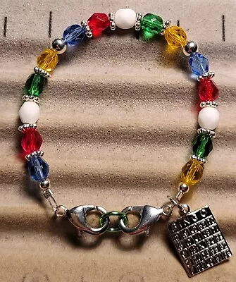 Medical Alert ID Replacement Bracelet. Czech Glass Beads Bingo Ball Colors Charm • $8.50