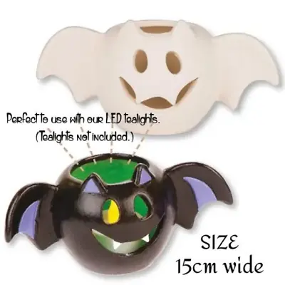 Paint Your Own Halloween Bat Ceramic Tea Light Holder Halloween Paint Your Own • £5.50