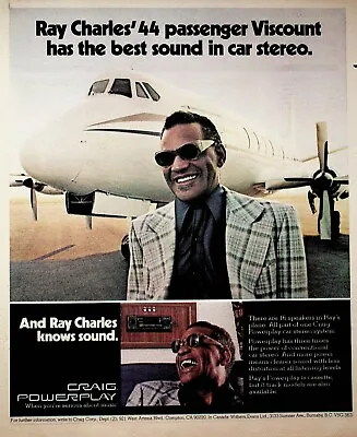 1976 Ray Charles Viscount Airplane Craig Powerplay Car Stereo - Vintage Ad • $12.59