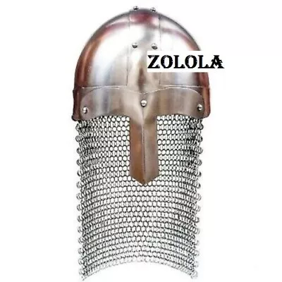 Medieval Roman Viking Helmet With Chainmail Curtain Armor Battle Helmet • $115