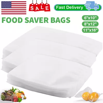 100/200 Quart Vacuum Sealer Bags 8x12 6x10 Embossed Food Saver Storage Package • $14.35