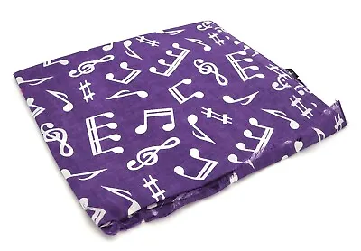 Musical Notes Scarf Purple Fair Trade 100% Cotton • £14.95