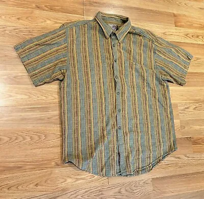 VTG The Territory Ahead Striped Multicolor Short Sleeve Button Down Shirt XXL • $29.92