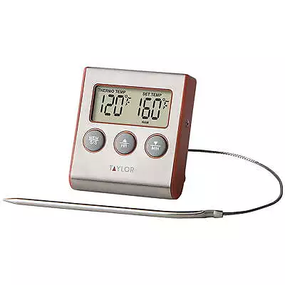 Taylor Stainless Programmable With Presets Steel Digital Wired Probe Thermometer • $23.39