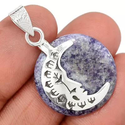 Moon - Natural Purple Lepidolite 925 Sterling Silver Pendant Jewelry CP25374 • $16.99