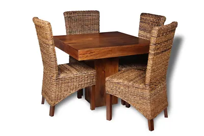 Solid Mango Wood Dakota 90cm Dining Table & 4 Havana Chairs (4 Styles) • £724.45
