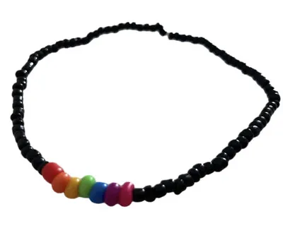 £3.10 • Buy Boho Hippy Yoga Rainbow Multi Colour Seed Bead Stretchy Ankle Bracelet Anklet