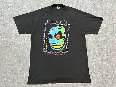 Vintage Chuys Shirt Mens Extra Large Black All In Your Head Houston 1991 Adult • $99.98