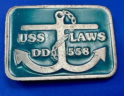 US Navy USS Laws DD-558 Destroyer Ship Boat Vintage Belt Buckle By CD Hit • $23.50