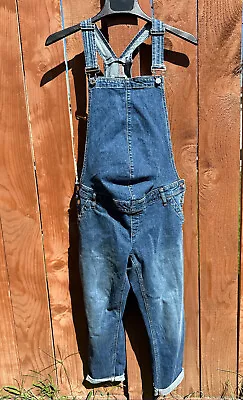 Gap Maternity Stretch Bib Overalls Light Denim Blue Jeans Womens Size Medium • $21