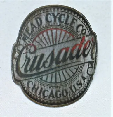 Vintage Crusader Mead Cycle Co. Bicycle Head Badge • $39.95