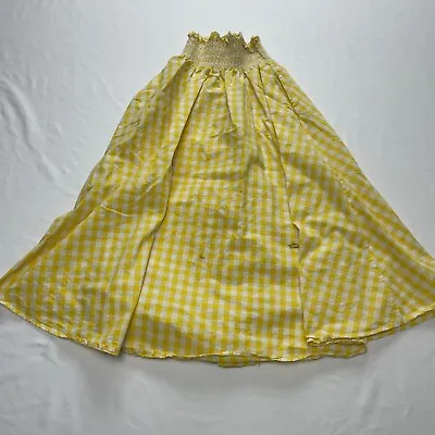 XNWM Women Skirt Ladies Small Yellow Check Cotton Poly Casual Stretch Waist Spot • $3.22