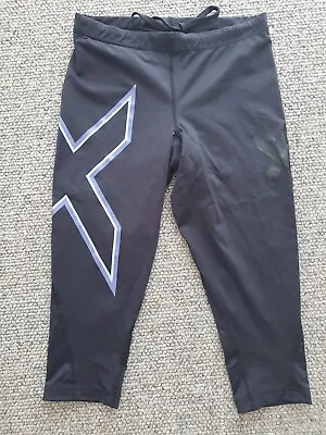 Ladies 2XU Below Knee Tights Small (8-10) Black/Purple VGC • $20