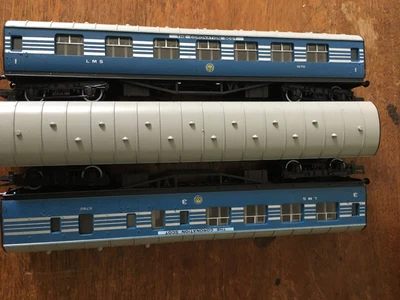 £77 • Buy #748 Hornby Coronation Scot Blue LMS Coaches, Rake Of 4 - One Boxed