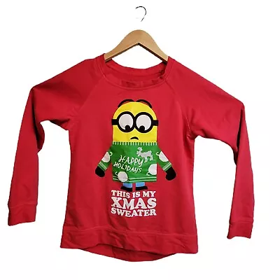$19.06 • Buy Christmas Minion Sweatshirt Womens Sz Large READ!