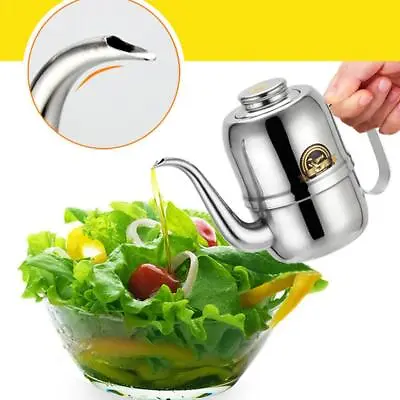 Stainless Steel Olive Oil Can Drizzler Cruet/Bottle/Dispenser/Pot With • £8.80