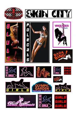 1:87 HO Scale Model Strip Club Exotic Dancer Stripper Signs • $10.99