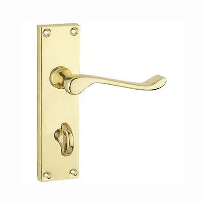 £8.99 • Buy Victorian Scroll Bathroom Door Handle Polished Brass Sets Of 1-3