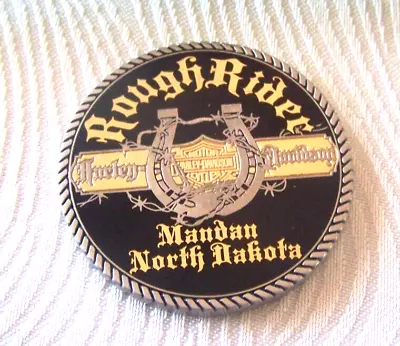 Harley Davidson Rough Rider H.D. Mandan North Dakota Dealership Challenge Coin • $24.99