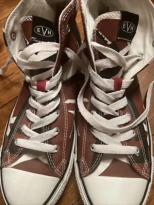 Vintage Eddie Van Halen 5150 Shoes Red White Black Stripe Size 10 Evh High Top • $750