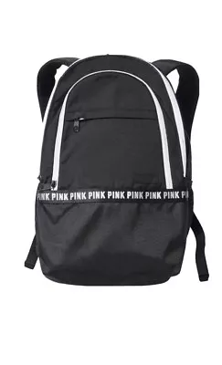 Victoria's Secret Pink Collegiate Backpack School Book Bag Black NWT • $55