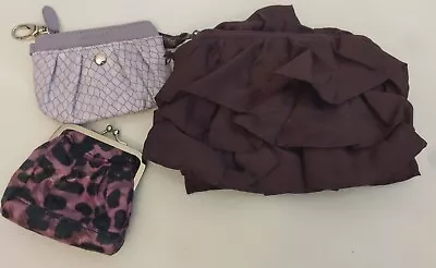 Purple Coin Purses (2) Purple Ruffle Clutch Bag Miche/Thirty One • $6.50