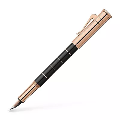 NEW Graf Von Faber-Castell Classic Anello Black/Rose Gold Fountain Pen Fine F • $475