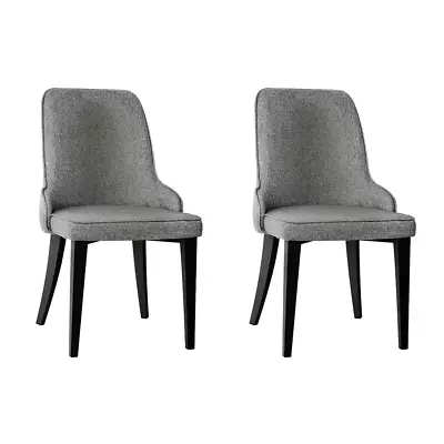 $160.95 • Buy Artiss Set Of 2 Fabric Dining Chairs - Grey