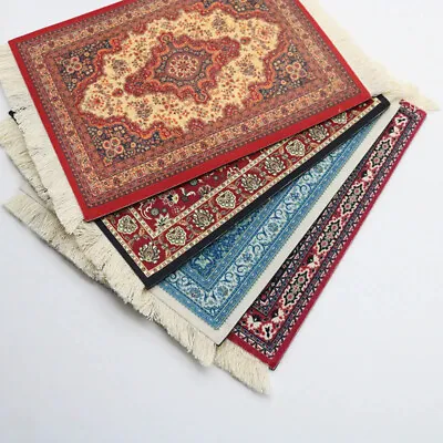 Persian Carpet Mouse Pad Retro Style Tassel Edge Table Woven Rug Decor Laptop PC • $6.49