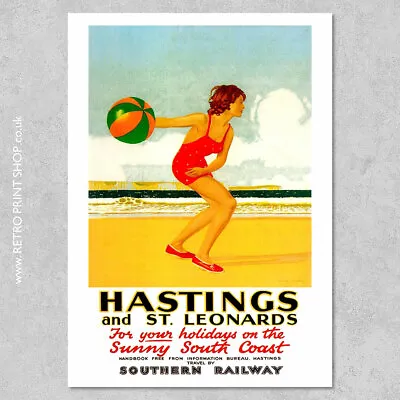 £3.50 • Buy SR Hastings & St Leonards Poster - Railway Posters, Retro Vintage Travel Post...