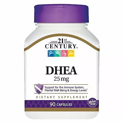 21st Century DHEA 25 Mg Dietary Supplement Gluten Free Capsules 90 Ct Pack Of 2 • $19.15