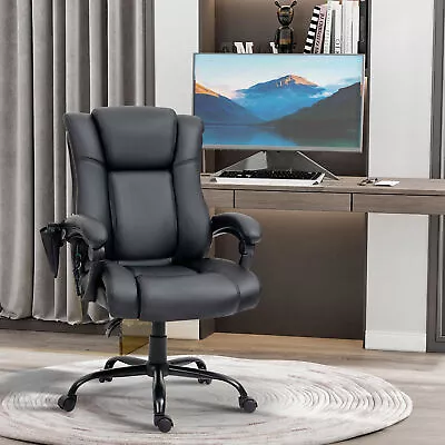 PU Leather Executive Office Chair With Vibration Massage Black • $132.99